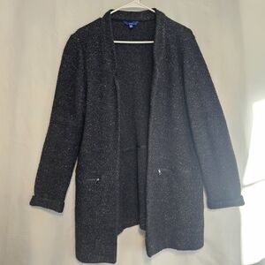 Apt. 9 Black Textured Knit Sweater 92%cotton Size Small